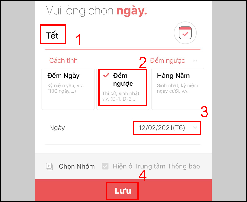 Nhấn lưu